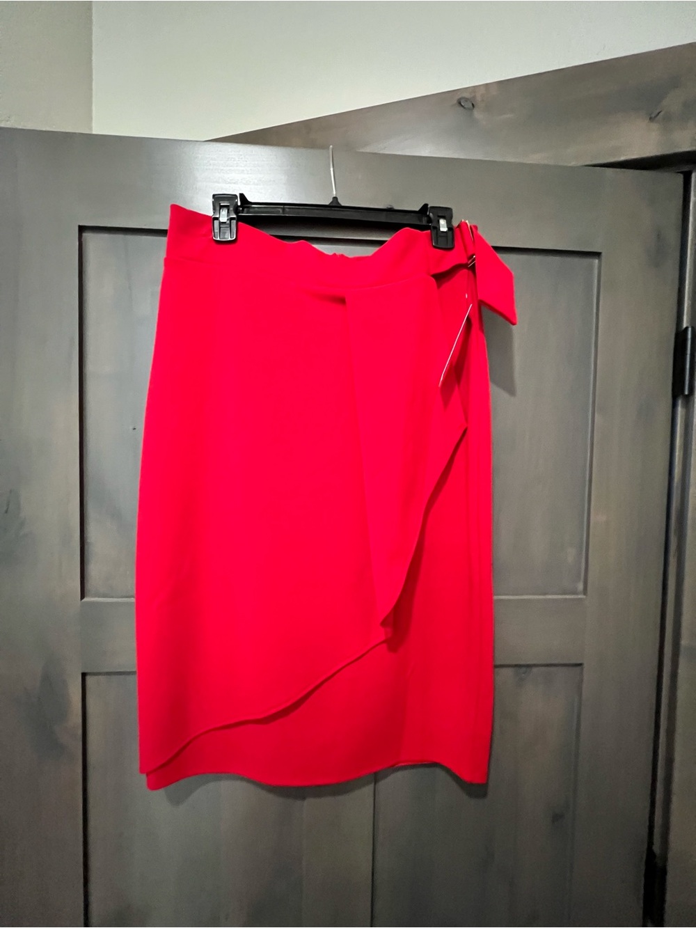 Bright Red Women's Wrap Pencil Skirt (Worthington Size 12) NWT